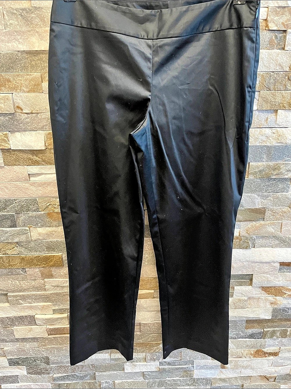 Black Straight-Leg Ankle Pants